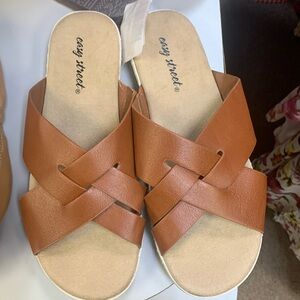 Caramel brown leather sandals